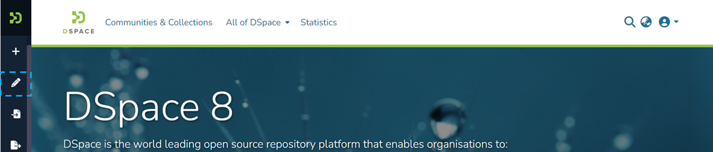 Screen shot of top part of menu. Edit (pencil icon) is the second menu item.