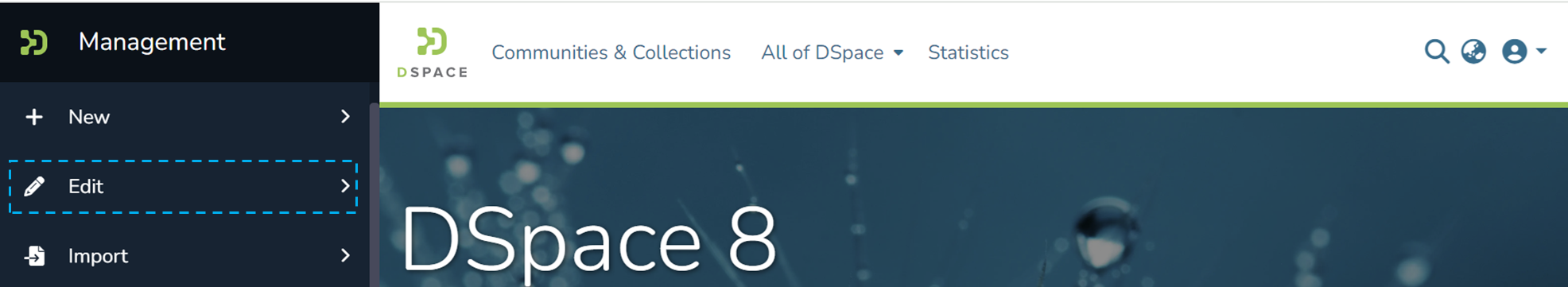 Edit is selected in the menu