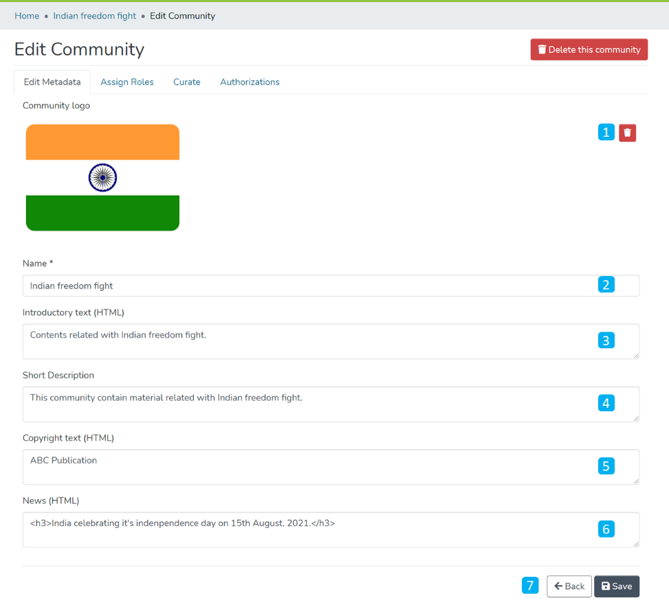 Edit Community metadata