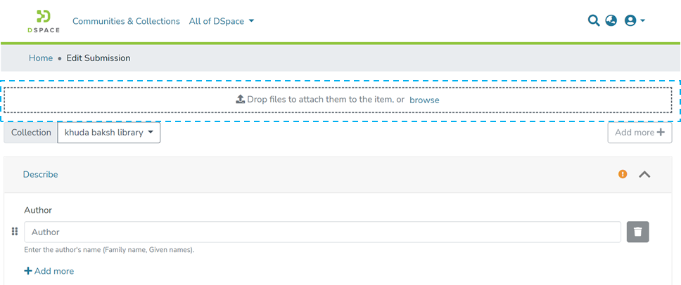 screenshot showing the Edit-submission form