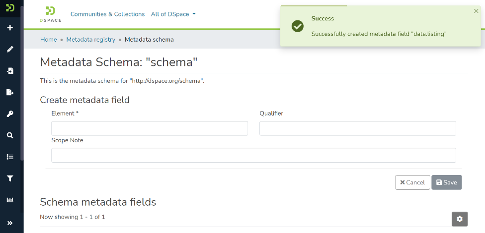 Successfully saved banner appears when the changes are saved in the upper right corner.