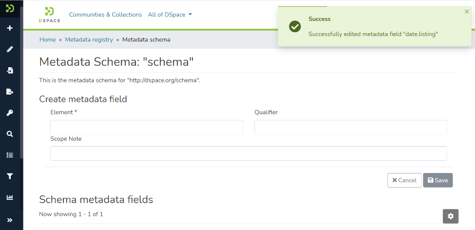 Successfully saved banner appears when the changes are saved in the upper right corner.