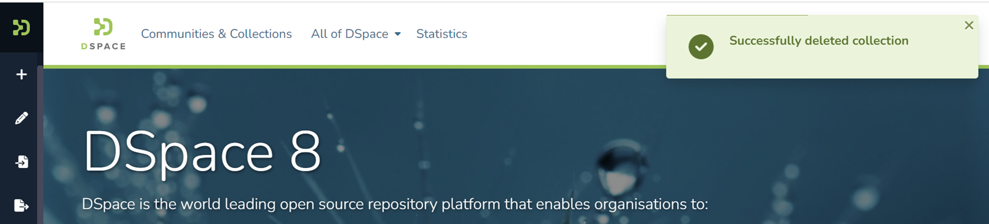 Successfully saved banner appears when the changes are saved in the upper right corner.