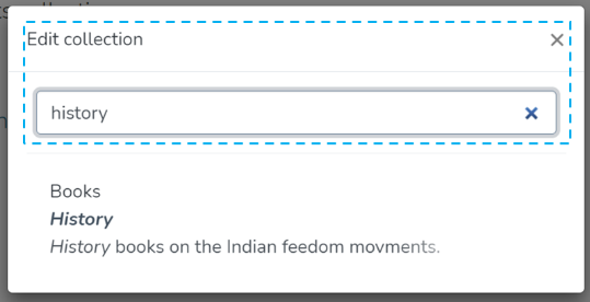 Typeahead menu to select a Collection
