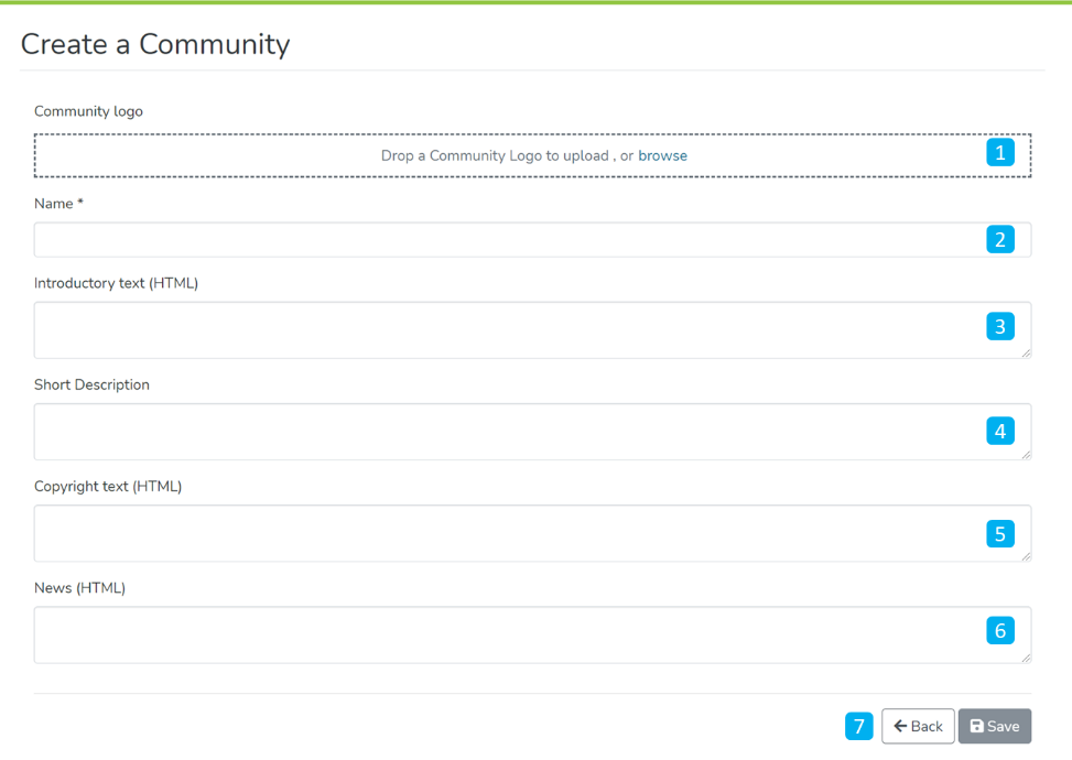 Create a Community form