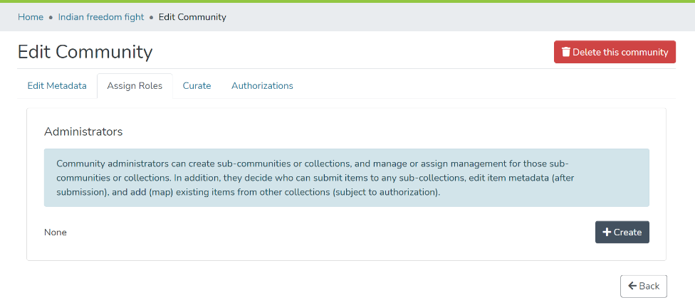 Edit Community Assign Roles
