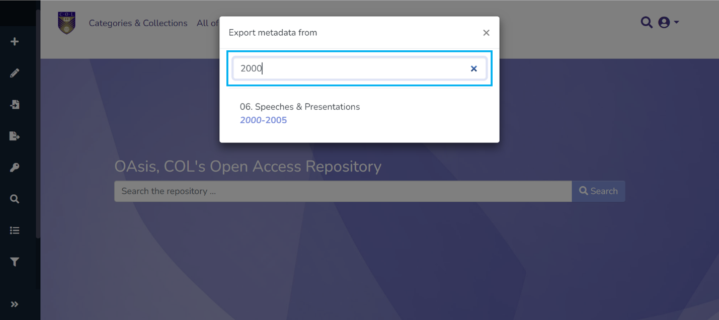 Typeahead menu to select a Collection