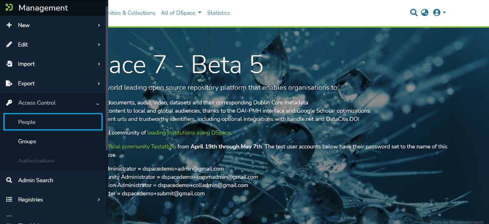 Click on Access Control and then People