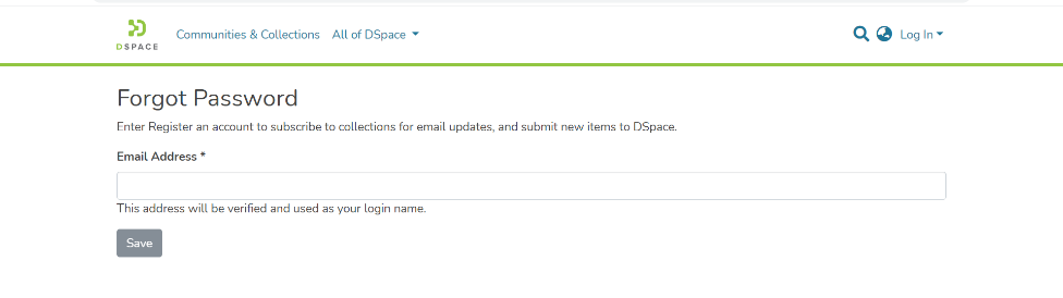 Enter the email address in the Forgot Password field
