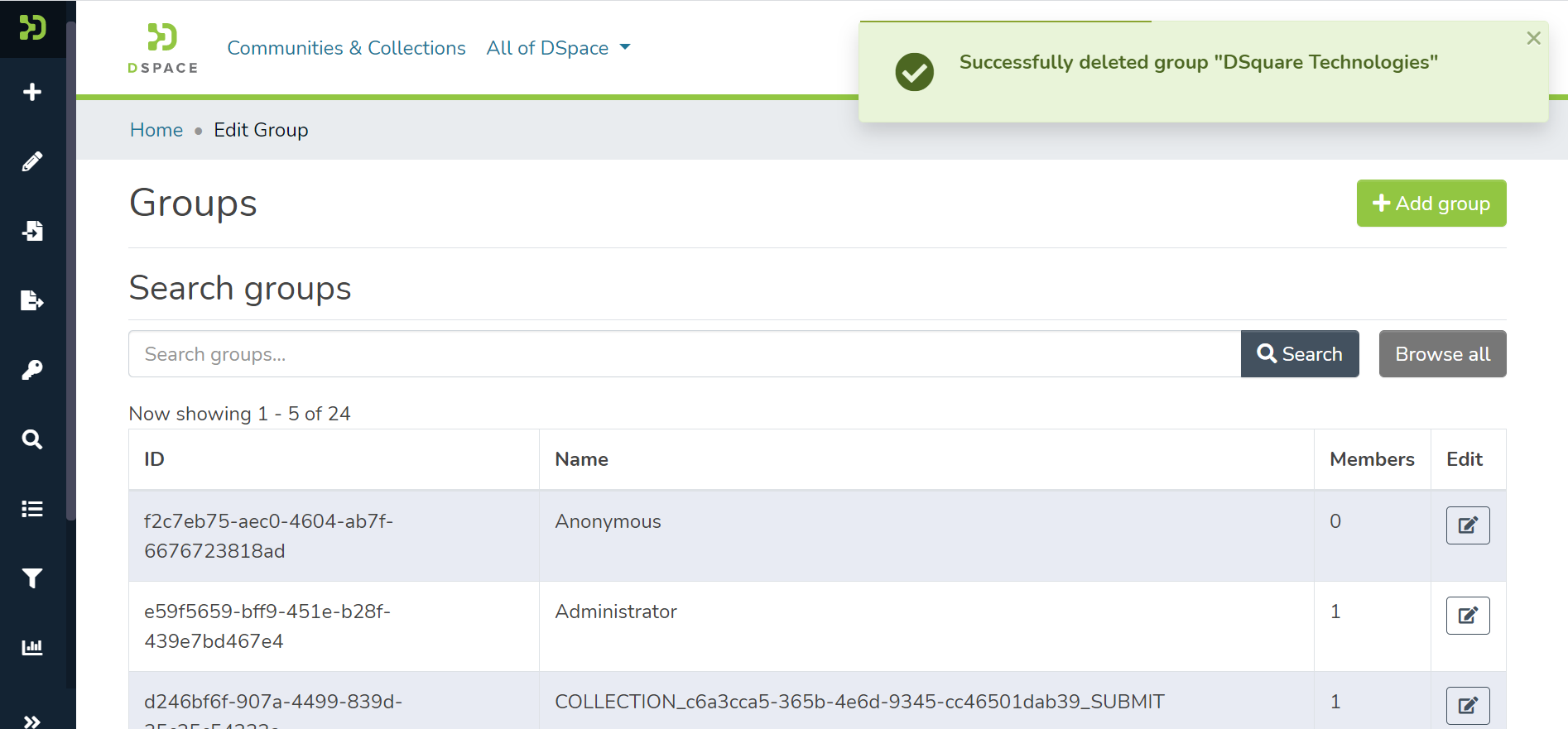 Successfully deleted banner