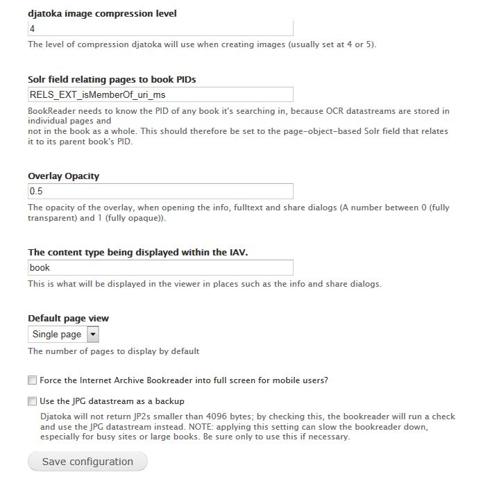 IAV Bookreader Configuration