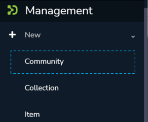 Community is selected in the dropdown menu