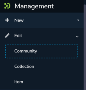 Community is selected under the Edit dropdown menu